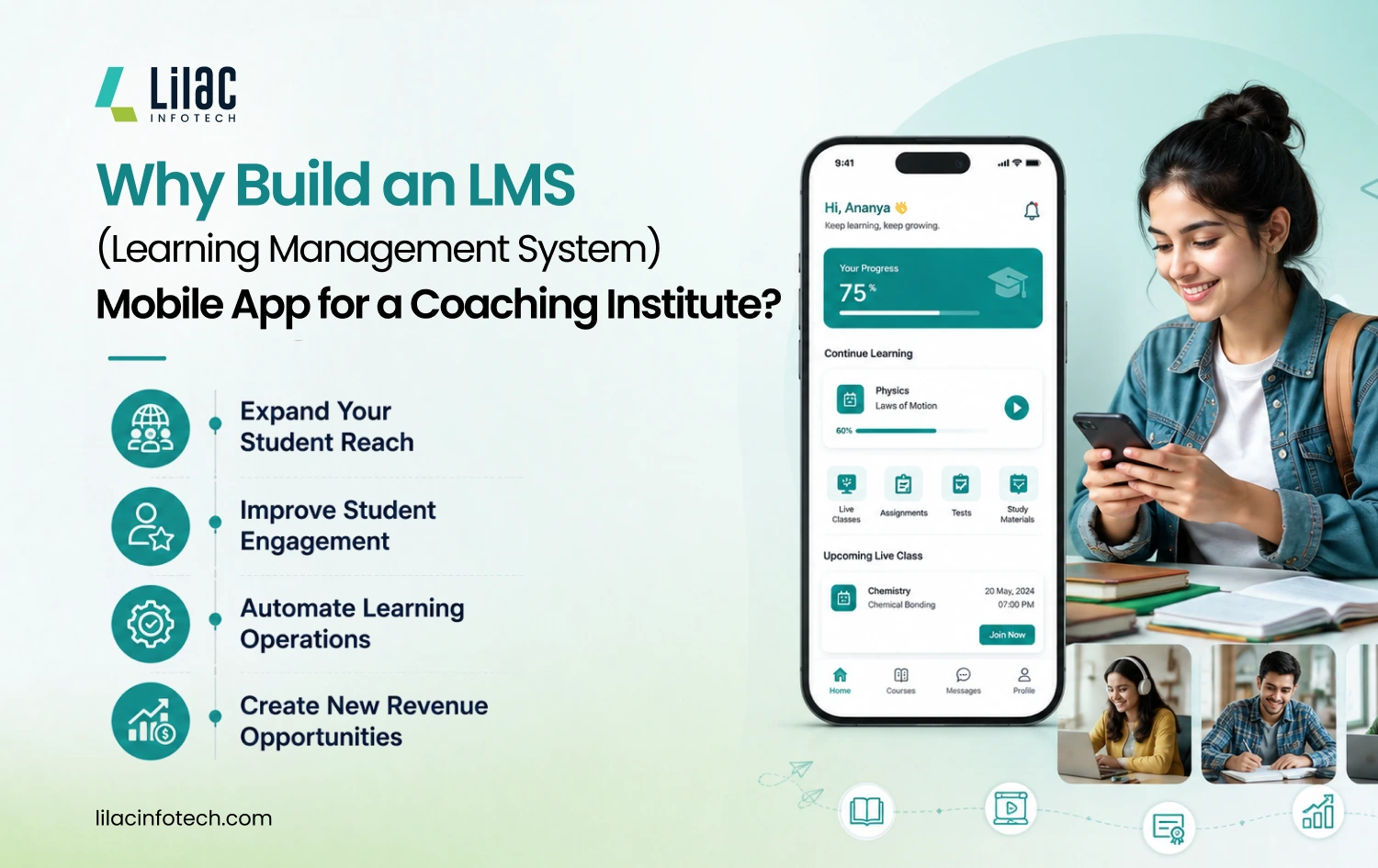 why build an LMS mobile app for a coaching institute by lilac infotech